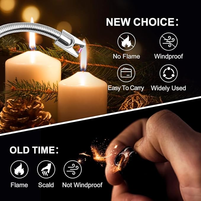 Rechargeable Electric Gas Lighter | USB Charging Windproof Kitchen Igniter
