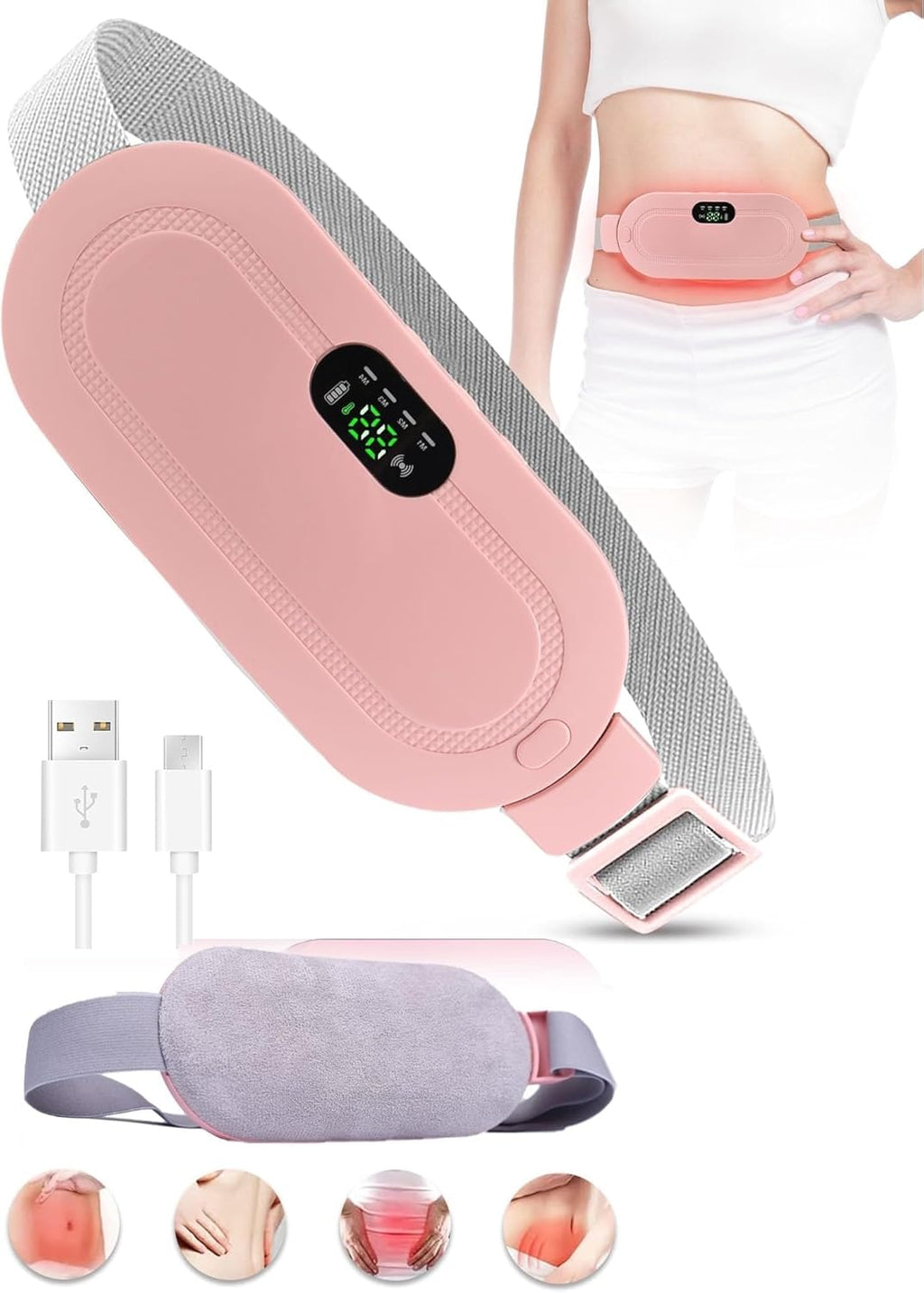 ComfortHeat™ Period Pain Relief Belt | Portable Heating & Vibration Massager for Women