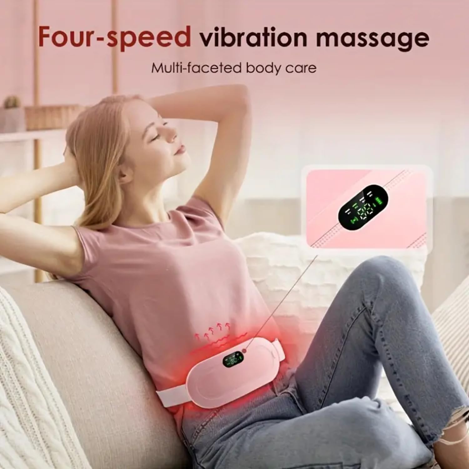 ComfortHeat™ Period Pain Relief Belt | Portable Heating & Vibration Massager for Women