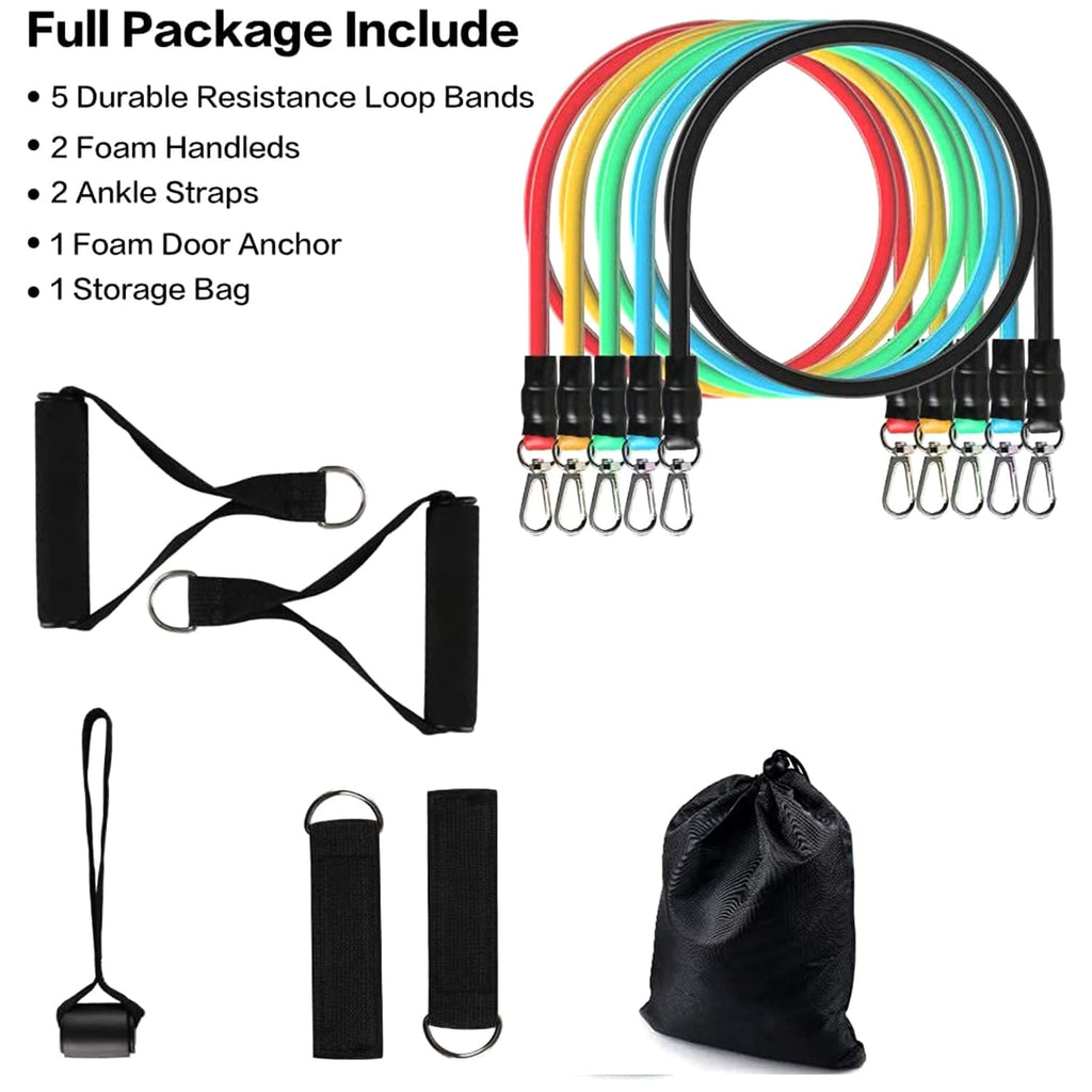 Premium Edition Professional Resistance Bands Set – Workout & Toning Exercise Training Tubes | Stackable Up To 110 LBS for Home Gym, Indoor & Outdoor Fitness