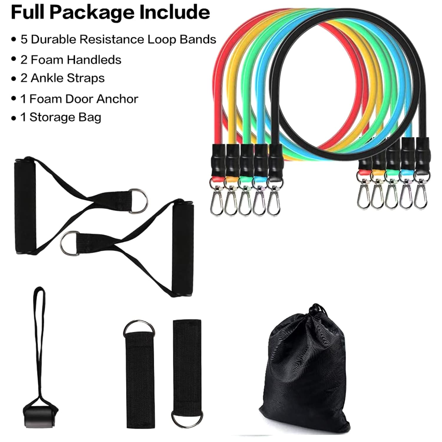 Premium Edition Professional Resistance Bands Set – Workout & Toning Exercise Training Tubes | Stackable Up To 110 LBS for Home Gym, Indoor & Outdoor Fitness