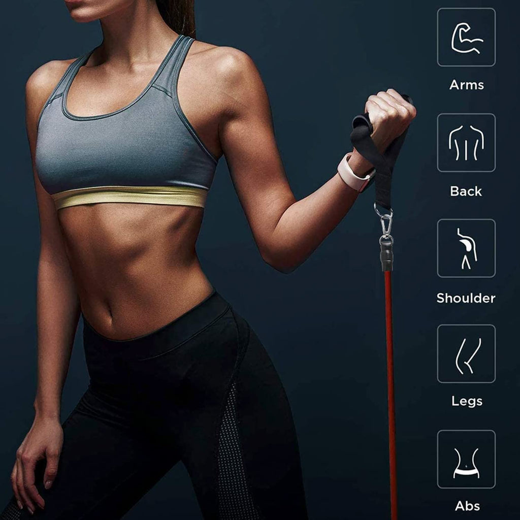 Premium Edition Professional Resistance Bands Set – Workout & Toning Exercise Training Tubes | Stackable Up To 110 LBS for Home Gym, Indoor & Outdoor Fitness