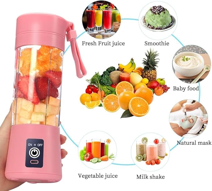 Portable Electric Juicer Blender | USB Rechargeable Smoothie Maker Bottle