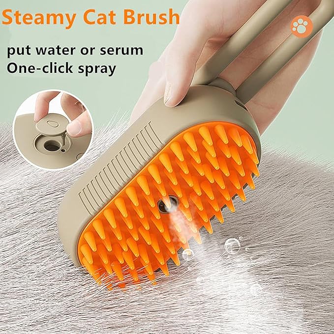 SteamGlow™ Pet Steam Brush | 3-in-1 Grooming & Hair Removal Brush for Dogs & Cats