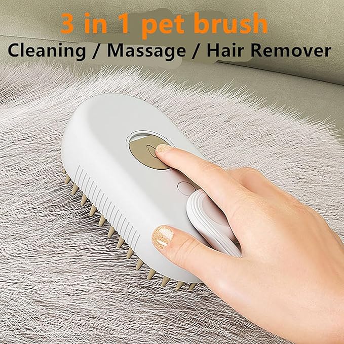 SteamGlow™ Pet Steam Brush | 3-in-1 Grooming & Hair Removal Brush for Dogs & Cats