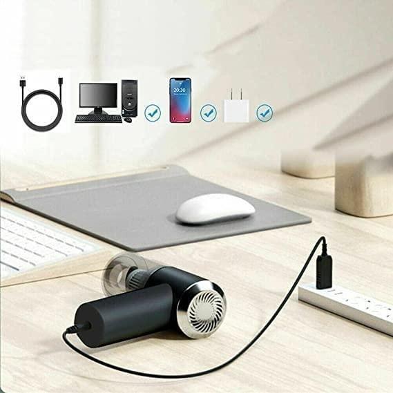 Portable Vacuum Cleaner High Power Wireless Rechargeable Vacuum Cleaner for Car, Home & Office | Strong Suction Mini Cleaner with USB Charging & Multiple Nozzles