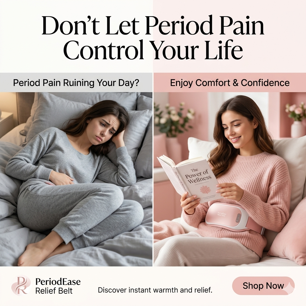 ComfortHeat™ Period Pain Relief Belt | Portable Heating & Vibration Massager for Women