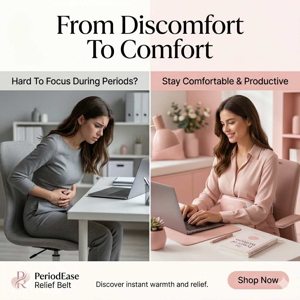 ComfortHeat™ Period Pain Relief Belt | Portable Heating & Vibration Massager for Women