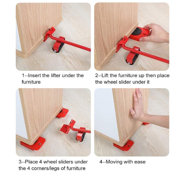 🛠️ Furniture Lifter & Mover Tool Set | Heavy Duty Moving Roller Pads 💪  Product Description