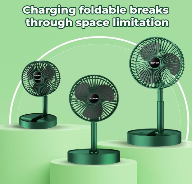 High Speed Rechargeable Table Fan | 2100 RPM Portable Noiseless Desk Fan with 3 Speed Airflow & 1800mAh Battery 💨