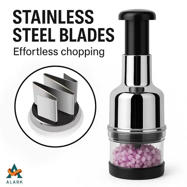 Manual Food Chopper with Stainless Steel Blades | Vegetable Slicer
