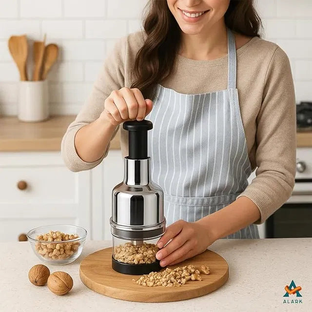 Manual Food Chopper with Stainless Steel Blades | Vegetable Slicer
