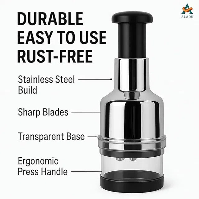 Manual Food Chopper with Stainless Steel Blades | Vegetable Slicer