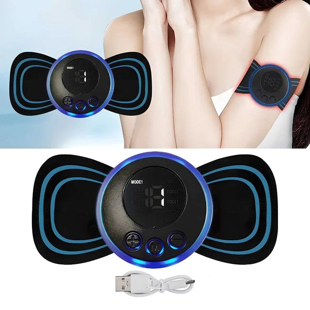 Mini Rechargeable Electric Massager – 8 Massage Modes & 19 Strength Levels | Portable Body Pain Relief Machine for Shoulder, Back, Arms & Legs