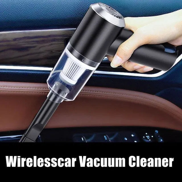 Portable Vacuum Cleaner High Power Wireless Rechargeable Vacuum Cleaner for Car, Home & Office | Strong Suction Mini Cleaner with USB Charging & Multiple Nozzles